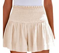 Short Lin Coton Femme été Chic Large Fluide - Pantalon Court Travail Grande Taille élastique Avec Poches Confortable Ample Mode 2023 Casual Sport Jogging