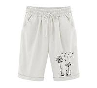 Short Lin Coton Femme Été Chic Large Fluide Pas Cher Shorts et Bermudas Habillé Femmes Grande Taille Élastique avec Poches Confortable Ample 2025 Mode Casual Sport Jogging Pantalon Court