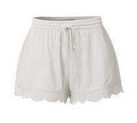 Short Lin Coton Femme - Short Lin Coton Sport Confortable Ample Short Travail élastique Taille Haute Gaine Short Plat Short d'été Y2K Grande Taille Sport Jogging