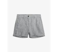 Superdry Mid Rise Linen Shorts Gris 32 Femme