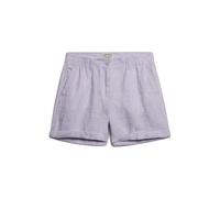 Superdry Mid Rise Linen Shorts Violet 26 Femme