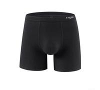 Short long en coton pour homme - Respirant - Pour le sport et la course à pied - Tissu extensible - Coupe confortable - Pour un style de vie actif - Taille L - Noir