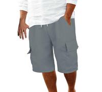 Short longueur genou pour homme - Loisirs - Sports - Jogging - Short avec poches - Couleur unie - Short de travail décontracté - Confortable - Ample - Utilitaire de plein air - Short chino décontracté