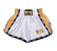 METAL BOXE Short Thaï Kickboxing Extrem Blanc/Gold M
