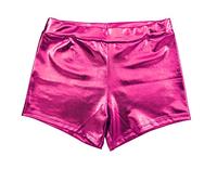 Short métallique brillant pour femme, cuissard sexy pour femme, pour déguisements, bals, discothèques et fêtes, fuchsia, L