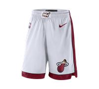 Short Nike NBA Swingman Miami Heat pour Homme Blanc/Tough Red/Tough Red XXL