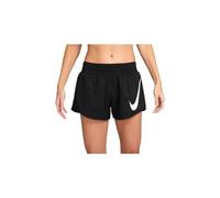 Short de running ample Dri-FIT taille mi-haute avec sous-short intégré 8 cm Nike One Swoosh pour femme Noir/Blanc M (FR 42-44)