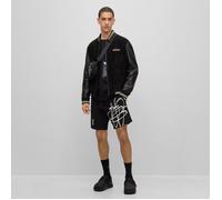 SHORT NOIR DABSAROKA HUGO RELAXED FIT EN COTON À LOGO FAÇON GRAFFITI L