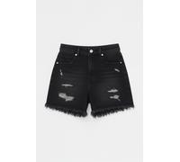Short noir délavé et effiloché