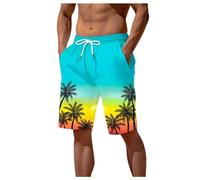 Short Plage Homme Imprimé Fleuri, Short Baggy Homme Grande Taille,Short Court Homme Taille éLastique LéGer Confortable Casual Shorts Classique avec Poches pour Les Vacances La Plage Été Shorty