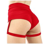 Short Pole Dance Femme - Femmes Taille Haute Couleur Unie Mince Hanche Stretch Pantalon Fesses Ventre Sport Yoga Pantalon Couleur Unie Pantalon décontracté Pantalon Taille Haute Chic
