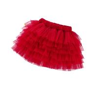 Short pour fille 140 cm - Jupe tutu pour tout-petits - Tulle fixe - Jupe graduée - Jupe de fête de princesse - Jupe superposée pour petites filles de 1 à 10 ans - Legging court, rouge, 6-8 ans