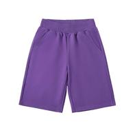 Short pour fille en coton doux et confortable - Pantalon de jogging décontracté pour filles de 316 ans (violet, 3-4 ans)