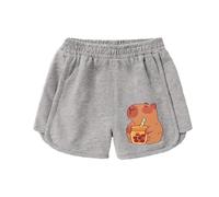 Short pour Filles, imprimé pour Tout-Petits et Enfants, Taille élastique, Confortable, décontracté, pour activités de Plein air Quotidiennes Combinaison Fille Soirée (Grey, 8-9 Years)