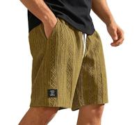 Short pour homme avec broderie jacquard, taille élastique décontractée avec cordon de serrage, C-vert menthe, 3XL