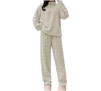 Short Pyjama Femme Ensemble Ensemble Pyjama Sexy Womens Fuzzy Pajama Sets Warm Cozy Winter Sets Fleece Set Loose Comfy Ladies Plush Sleepwear Combinaison Fille White One Size
