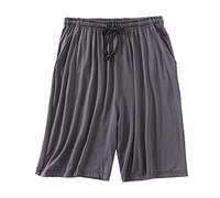 Short Pyjama Homme Grande Taille, Bas De Pyjamas Homme avec Cordon De Serrage Poches Couleur Unie Pantalon Court Baggy Extensible Bermuda Maison IntéRieur Casual Confortable Quotidien