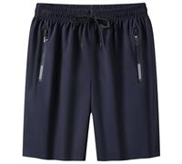 Short Rafraîchissant en Soie Glacée for Femmes Âgées De Plus De 50 Ans, Short Unisexe À Séchage Rapide, Extensible Et Actif(Blue,XX-Large)