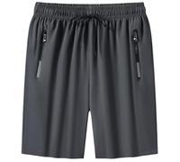 Short Rafraîchissant en Soie Glacée for Femmes Âgées De Plus De 50 Ans, Short Unisexe À Séchage Rapide, Extensible Et Actif(Grey,L)
