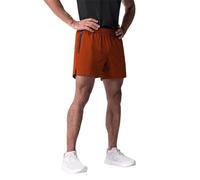 Short Randonnée Homme - Pantalon D'Été De Couleur Unie pour Hommes avec Poches Et Cordon De Serrage Ample Décontracté Sport Course Short Droit Pantalon De Plage (Orange M)