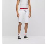 SHORT RELAXED FIT EN MOLLETON DE COTON BLANC AVEC LOGO MANUSCRIT DAMPINAS HUGO XS