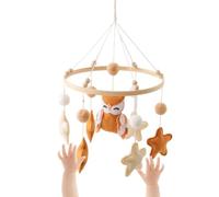 Short Rope Mobile for Crib Calming Sleep Aid Toy with Stars and Bird Design