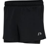 Short running femme Newline Core 2-en-1 noir - legging intégré, taille L S