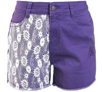Short Sexy Gothic de Gothicana by EMP - Short avec bords en dentelle - 26 à 27 - pour Femme - lilas 27