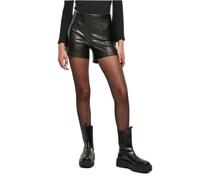 Urban Classics Ladies Synthetic Leather Shorts Femme Short Noir L 93% Polyester, 7% Élasthanne