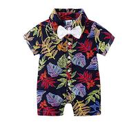 Short-sleeve Bodysuit Bebe Garcon, Treer Unisexe Bébé 100% Coton Manches Courtes Bodys bebe Coton Garçons Body Grenouillères Barboteuses Pour Nouveau (rouge,70cm)
