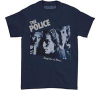 Short Sleeve Police Reggatta De Blanc Adult Tee Navy Black Manches Courtes(Small)