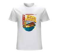 Short Sleeve Ra Men Kawaii Send Noods Pun Anime Gamer Cute & Funny T Shirt Top White XL