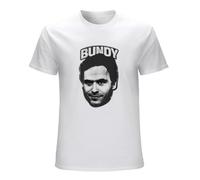 Short Sleeve Ted Bundy Tshirt Casual Cotton Tees T-Shirt WhiteL