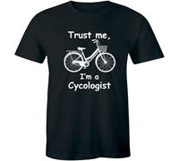 Short Sleeve Trust Me I'm A Cycologist with Bike Men's T-Shirt Bike Rider Loves Riding Black XL
