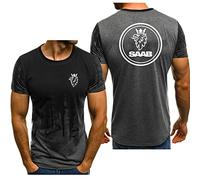 Short Sleeved De Course À Pied for Saab Print pour Homme Half Sleeve De Sport Dry Fit De Sport À Col Rond Et Manches Courtes Évacuant L'humidité-Gray||5X_l