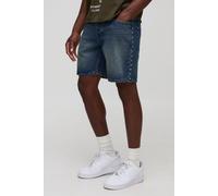 Short slim en jean à imprimé étoile homme - bleu - 32R, bleu