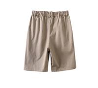 Short Sport avec Poche Garcon 1-18 Ans Shorts et Bermudas Unisexe Coton Taille élastique Uni Pantalon Court Vêtements été Enfant Vêtements de Sport Respirant (Beige, 13-14 Years)