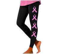 Short Sport Femme Octobre Ruban Rose Sensibilisation Au Cancer du Sein Jeggings Femme Legging Push Up Yoga Taille Haute Short Running Pantalon Pantalons De Sport Bas Jogging Leggings Coton,L