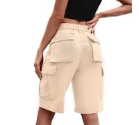 Short Sport Femme,Short en Jean pour Femme Pantalon Cargo Solide Short en Jean Pantalon Court Taille Haute Bermuda Short en Jean Extensible D'Été Vintage Short en Jean Délavé Décontracté avec Poches