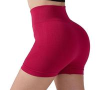 Short Sport Femme Taille Haute Gainant et Remontant - Short Pole Dance en Tricoté sans Couture Respirant avec Texture Alvéolée pour Galber Les Fesses - pour Yoga, Course à Pied et Tenue Quotidienne