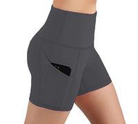 Short Sport Femme Ventre Plat Pantalon Cycliste D’ÉTé Doux Et Respirant Leggings à SéChage Rapide Hot Pant Taille Haute Legging Court Avec Poche Sportswear Pour Yoga Gym Jogging Fitness EntraîNement