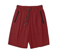 Short Sport Homme avec Poches Zippées Short Jogging Homme Ample Confortable Shorts Hommes pour Running Gym Fitness Pantalon Court Taille Elastique Respirant Shorts Décontracté