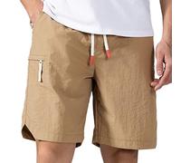 Short Sport Homme Coton,Pantalon De Sport DéContracté à Cinq Points à SéChage Rapide pour Hommes Pantalon De Plage Cargo en Soie GlacéE à Bordure Fine pour Hommes
