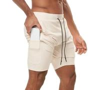 Short Sport Homme, Short décontracté Respirant à Double Couche pour Un Confort léger et Une liberté de Mouvement Tout Long de la journée