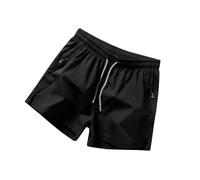 Short Sport Homme Taille élastiquée Running avec Cordon Poches Fermeture éclair Couleur Unie Shorts Grande Taille Ample Casual Basiques D'Entraînement Fitness Gym Pantalon Court