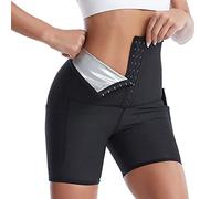 Short Sudation Femme,Short de Sudation Femme, Pantacourt Sport à Taille Haute Push Up, Gaine Amincissante Ventre Plat Effet Sauna pour Maigrir - Jogging Yoga Sport Fitness