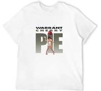Short T-Shirt Warrant Cherry Pie Rock White Manches Courtes(Large)