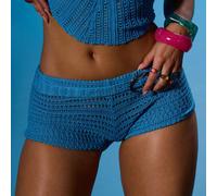 Short taille crochet tricoté micro mini short hot pants coord bas seulement été sexy sortie plage vacances Ibiza club tropical fever L,M,S,XL,XSUnicoloreÉtoffe