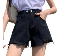 Short taille haute pour femme, jambe droite, déchiré, taille haute pour