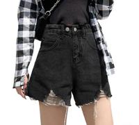 Short taille haute pour femme, jambe droite, déchiré, taille haute pour